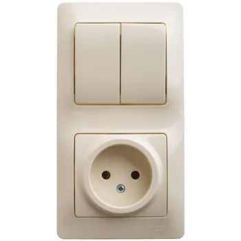 Блок комбинированный Glossa (розетка + 2-кл. выкл.) беж. SE GSL000272