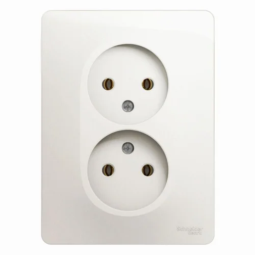 Розетка 2-м СП Glossa 16А IP20 250В без заземл. в сборе перламутр. SE GSL000620 Розетка 2-м СП Glossa 16А IP20 250В без заземл. в сборе перламутр. SE GSL000620