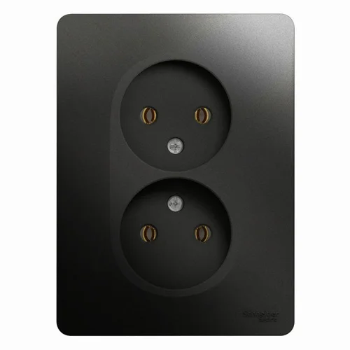 Розетка 2-м СП Glossa 16А IP20 без заземл. в сборе антрацит SE GSL000720 Розетка 2-м СП Glossa 16А IP20 без заземл. в сборе антрацит SE GSL000720