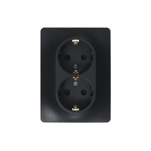 Розетка 2-м Glossa 16А с заземл. в сборе антрацит SE GSL000724 Розетка 2-м Glossa 16А с заземл. в сборе антрацит SE GSL000724