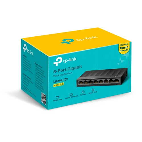 Коммутатор ТР-Link LS1008G 8-портовый 10/100/1000 Мбит/с Коммутатор ТР-Link LS1008G 8-портовый 10/100/1000 Мбит/с