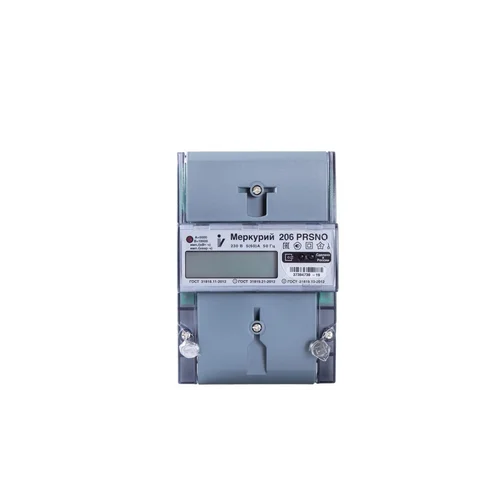 Счетчик "Меркурий" 206 PRSNO 5-60А, 1.0/2.0 класс, многотарифный, оптопорт, RS-485 с внутренним питанием, реле, ЖКИ
