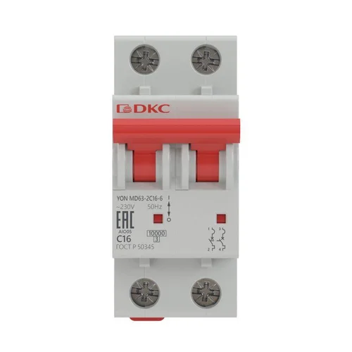 Выключатель автоматический модульный 2п C 50А 6кА MD63 YON MD63-2C50-6