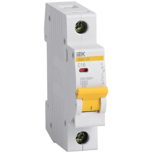 Выключатель автоматический модульный 1п C 16А 4.5кА ВА47-29 IEK MVA20-1-016-C Выключатель автоматический модульный 1п C 16А 4.5кА ВА47-29 IEK MVA20-1-016-C