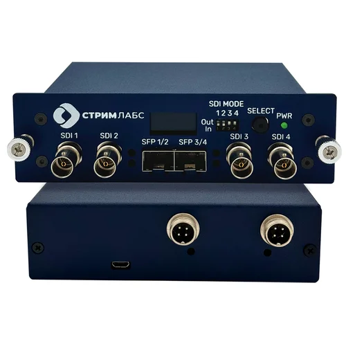 Четырехканальный конвертер 3G-SDI для передачи видео Stream Labs MediaXOptic Четырехканальный конвертер 3G-SDI для передачи видео Stream Labs MediaXOptic