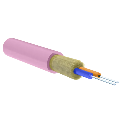 Кабель волоконно-оптический, 2 волокна, многомодовый 50/125мкм, стандарта OM4, распределительный, с плотным буфером, LSZH -40C нг(A)-HFLTx, маджента