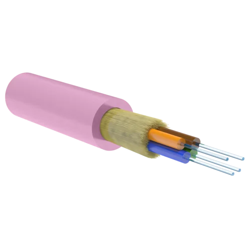 Кабель волоконно-оптический, 4 волокна, многомодовый 50/125мкм, стандарта OM4, распределительный, с плотным буфером, LSZH -40C нг(A)-HFLTx, маджента Кабель волоконно-оптический, 4 волокна, многомодовый 50/125мкм, стандарта OM4, распределительный, с плотным буфером, LSZH -40C нг(A)-HFLTx, маджента