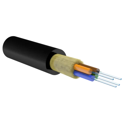 Кабель волоконно-оптический, 4 волокна, одномодовый 9/125мкм, стандарта OS2, распределительный, с плотным буфером, LSZH -40C нг(A)-HFLTx, черный