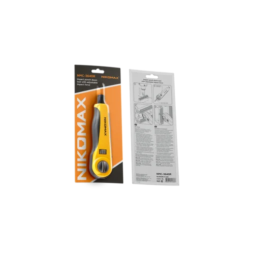 Инструмент NIKOMAX для заделки витой пары, ударного типа, 2 уровня регулировки силы удара, крепление Twist-Lock, нож для кроссов типа 110 в комплекте