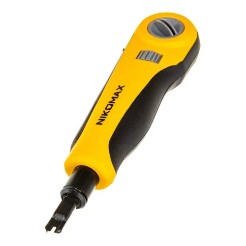 Инструмент NIKOMAX для заделки витой пары, ударного типа, 2 уровня регулировки силы удара, крепление Twist-Lock, нож для кроссов типа 110 в комплекте