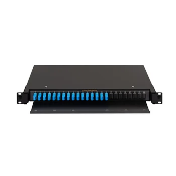 Оптический кросс NIKOMAX 19" Premium Line, 1U, укомплектованный на 16 портов SC/UPC (16 одинарных SC/UPC адаптеров), SM 9/125 OS2, выдвижной