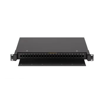 Оптический кросс NIKOMAX 19" Premium Line, 1U, до 24 SC портов или 48 LC портов, выдвижной, со съёмной полкой, черный
