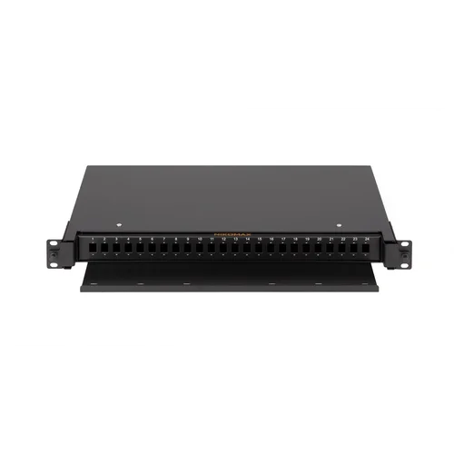 Оптический кросс NIKOMAX 19" Premium Line, 1U, до 24 SC портов или 48 LC портов, выдвижной, со съёмной полкой, черный