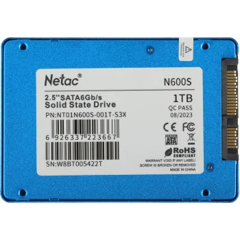 Накопитель SSD Netac SATA-III 1TB NT01N600S-001T-S3X N600S 2.5" Накопитель SSD Netac SATA-III 1TB NT01N600S-001T-S3X N600S 2.5"