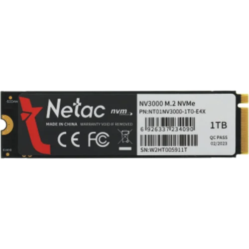 Накопитель SSD Netac PCIe 3.0 x4 1TB NT01NV3000-1T0-E4X NV3000 M.2 2280