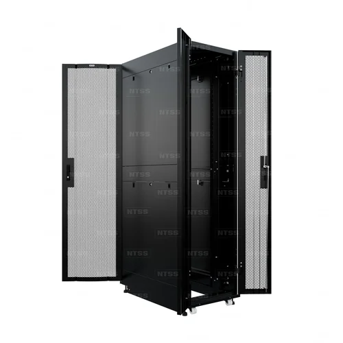19" серверный шкаф ПРОЦОД 48U 600х1070 мм, передняя дверь перфорация, задние двери двойная перф., регулируемые опоры, RAL 9005