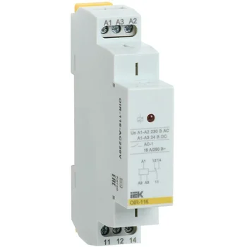 Реле промежуточное OIR 1 конт. (16А) 230В AC IEK OIR-116-AC230V Реле промежуточное OIR 1 конт. (16А) 230В AC IEK OIR-116-AC230V