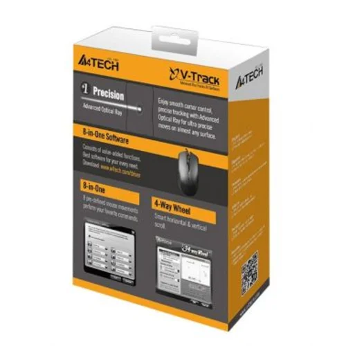 Мышь A4Tech OP-760 черный оптическая (1200dpi) USB (3but)