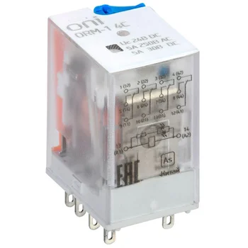 Реле интерфейсное ORM-1 4C 24В DC с LED и тест. кнопкой ONI ORM-1-4C-DC24V-L-B Реле интерфейсное ORM-1 4C 24В DC с LED и тест. кнопкой ONI ORM-1-4C-DC24V-L-B