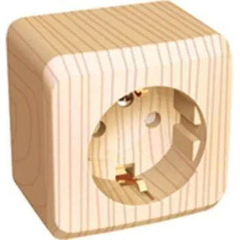 Розетка 1-м ОП Этюд Дача 16А IP20 250В с заземл. защ. шторки сосна SE PA16-004D