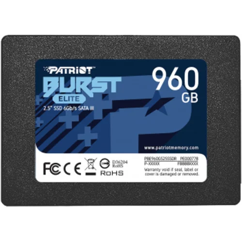 Накопитель SSD Patriot SATA-III 960GB PBE960GS25SSDR Burst Elite 2.5" Накопитель SSD Patriot SATA-III 960GB PBE960GS25SSDR Burst Elite 2.5"