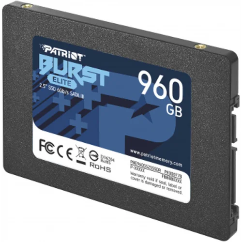 Накопитель SSD Patriot SATA-III 960GB PBE960GS25SSDR Burst Elite 2.5" Накопитель SSD Patriot SATA-III 960GB PBE960GS25SSDR Burst Elite 2.5"
