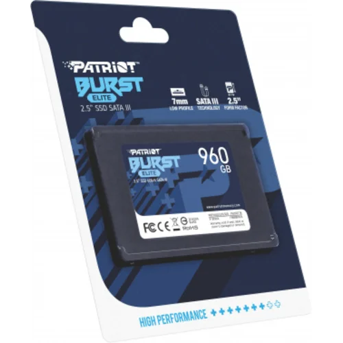Накопитель SSD Patriot SATA-III 960GB PBE960GS25SSDR Burst Elite 2.5" Накопитель SSD Patriot SATA-III 960GB PBE960GS25SSDR Burst Elite 2.5"
