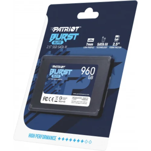 Накопитель SSD Patriot SATA-III 960GB PBE960GS25SSDR Burst Elite 2.5" Накопитель SSD Patriot SATA-III 960GB PBE960GS25SSDR Burst Elite 2.5"