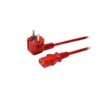 Кабель питания EU-Schuko/IEC320-C13, 220B, 10А, 1.8м, красный (для резервного питания)