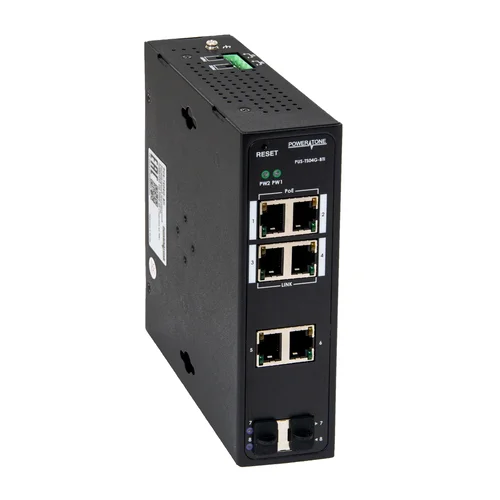 Неуправляемый промышленный 4 портовый PoE коммутатор POWERTONE PUS-TS04G-BTi с портами до 90Вт Неуправляемый промышленный 4 портовый PoE коммутатор POWERTONE PUS-TS04G-BTi с портами до 90Вт