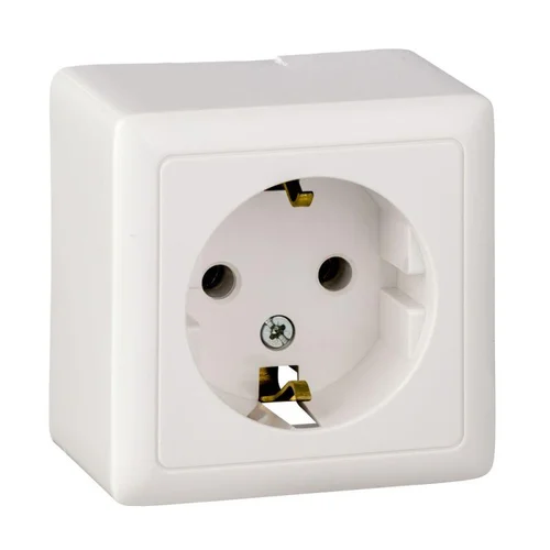 Розетка 1-м ОП Хит 16А IP20 250В с заземл. без защ. шторок бел. SE RA16-133-B Розетка 1-м ОП Хит 16А IP20 250В с заземл. без защ. шторок бел. SE RA16-133-B