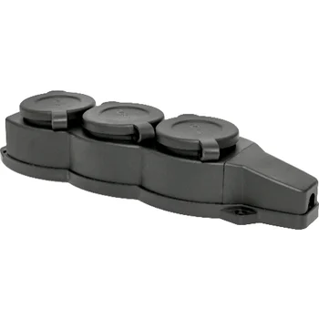 Розетка 3-м 16А IP44 2P+PE 230В с защ. крышками каучук EKF RPS-015-16-230-44 Розетка 3-м 16А IP44 2P+PE 230В с защ. крышками каучук EKF RPS-015-16-230-44