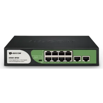 Неуправляемый PoE коммутатор, 8 портов GE PoE 90W + 2 порта GE uplink RJ45 Неуправляемый PoE коммутатор, 8 портов GE PoE 90W + 2 порта GE uplink RJ45