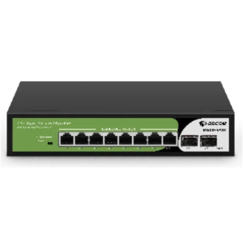 Неуправляемый PoE коммутатор, 8 портов GE PoE 110W + 2 порта uplink GE SFP Неуправляемый PoE коммутатор, 8 портов GE PoE 110W + 2 порта uplink GE SFP