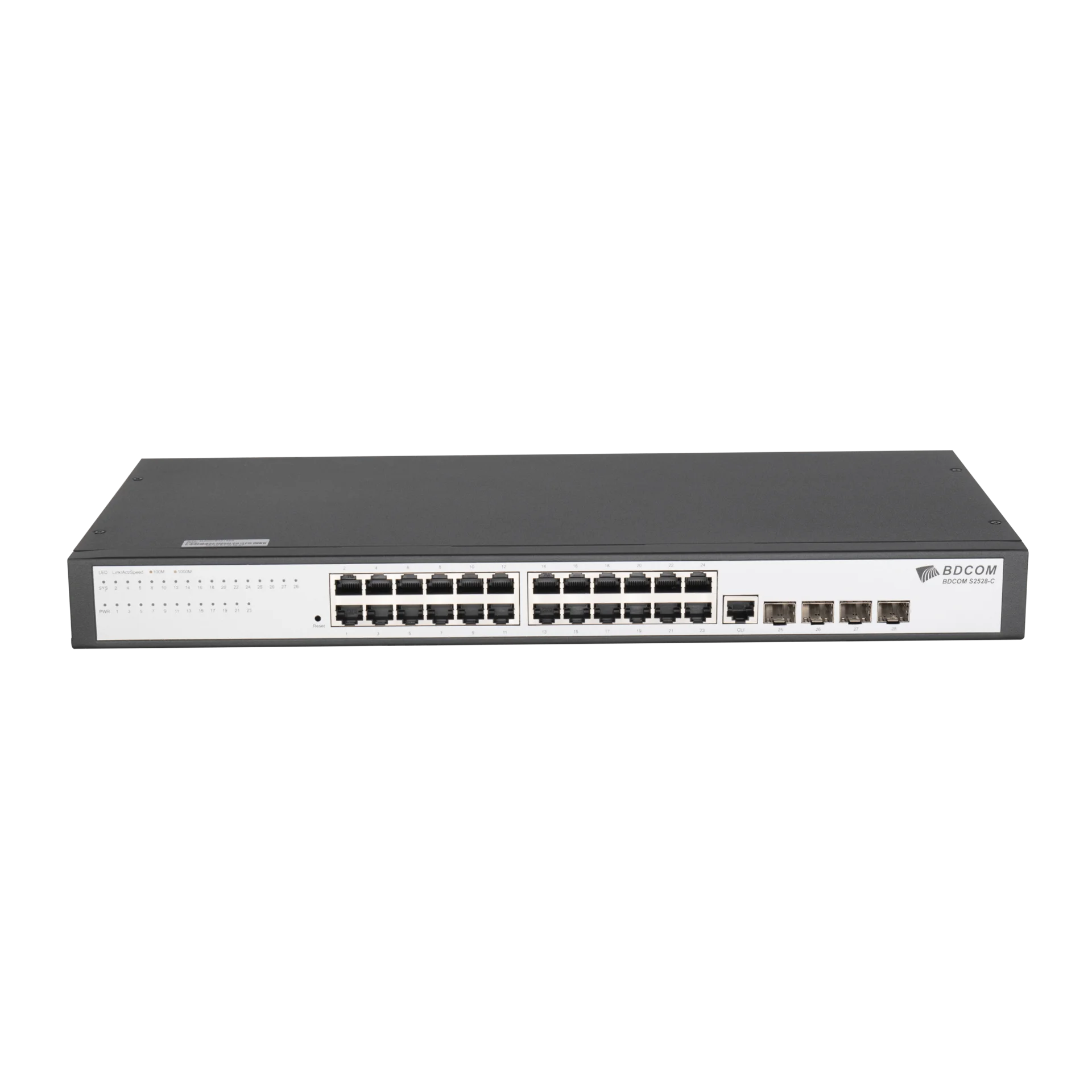 Управляемый коммутатор уровня 2 BDCOM S2528-C, 24x 10/100/1000Base-T, 4x combo 1G SFP/RJ45, 220VAC Управляемый коммутатор уровня 2 BDCOM S2528-C, 24x 10/100/1000Base-T, 4x combo 1G SFP/RJ45, 220VAC