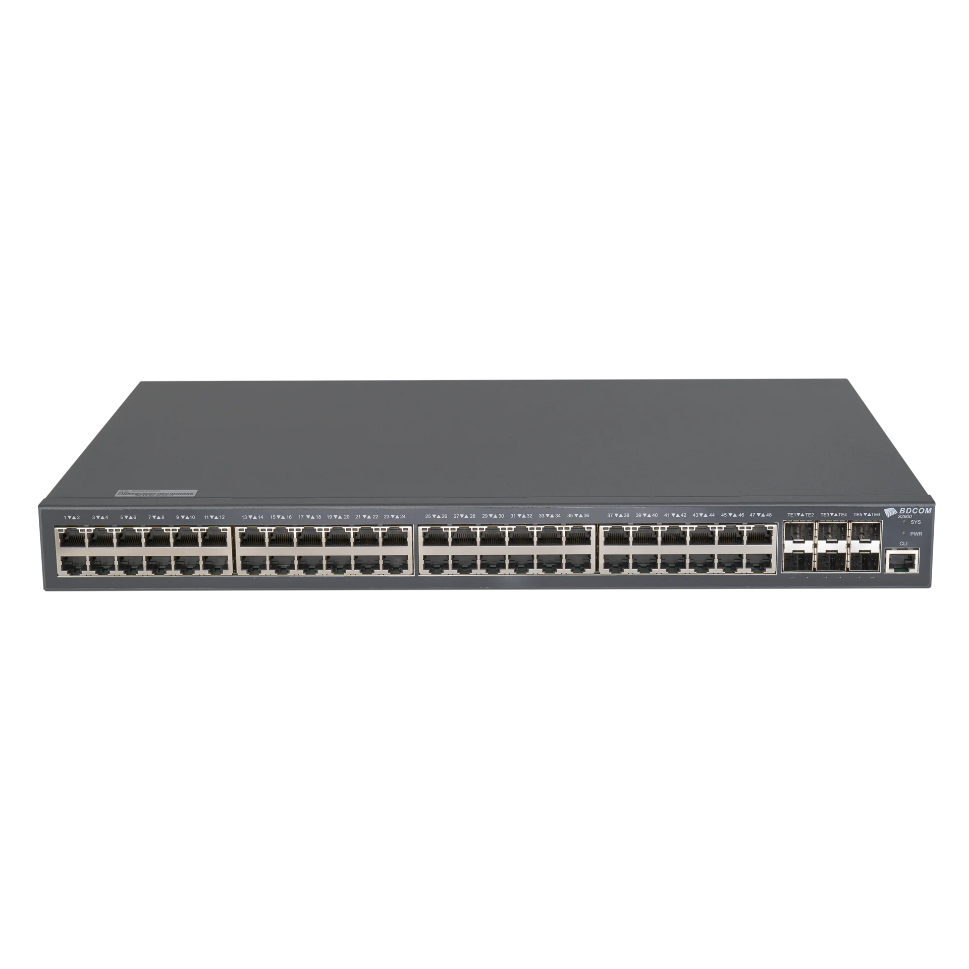Управляемый PoE коммутатор уровня 3 BDCOM S2900-48P6X, 48x 10/100/1000Base-T PoE 802.3af/at до 740W, 6x 1/10GE SFP+, 220VAC + 44-57VDC Управляемый PoE коммутатор уровня 3 BDCOM S2900-48P6X, 48x 10/100/1000Base-T PoE 802.3af/at до 740W, 6x 1/10GE SFP+, 220VAC + 44-57VDC
