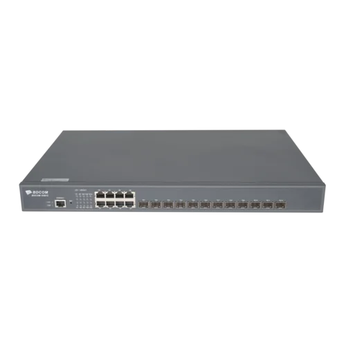 Управляемый коммутатор уровня 3 BDCOM S5612-2AC, 8x 10/100/1000Base-T, 12x 1/10GE SFP+, 2x 220VAC (встроенные БП)
