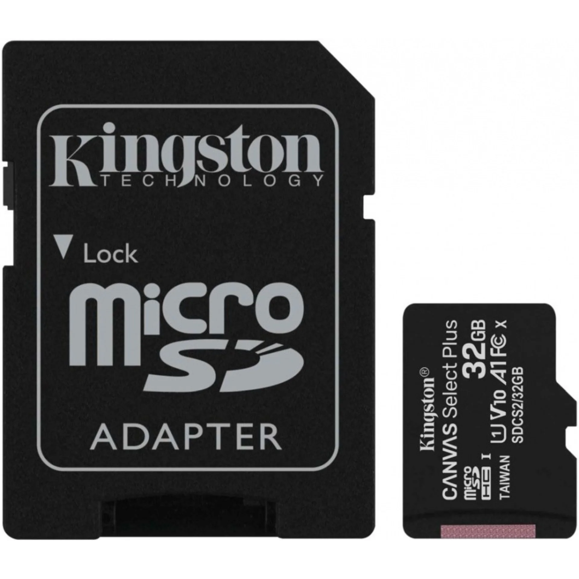 32 Гб Карта памяти Kingston Canvas Select Plus microSDHC + SD адаптер (SDCS2/32GB), UHS-I, U1, class 10 32 Гб Карта памяти Kingston Canvas Select Plus microSDHC + SD адаптер (SDCS2/32GB), UHS-I, U1, class 10