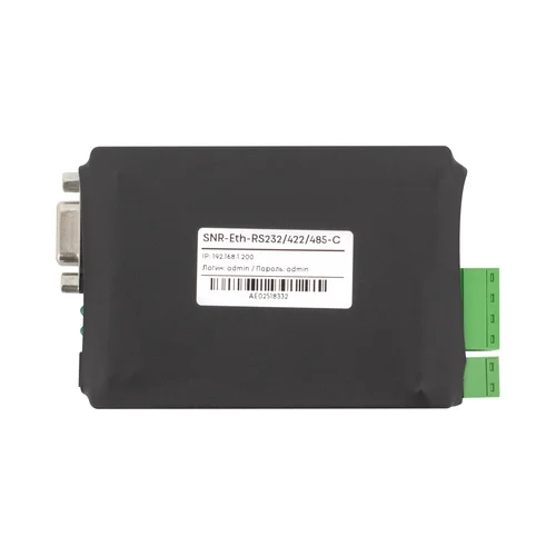 Конвертер интерфейсов RS232/422/485 - Ethernet, без БП, в термоусадке, SNR-Eth-RS232/422/485-C Конвертер интерфейсов RS232/422/485 - Ethernet, без БП, в термоусадке, SNR-Eth-RS232/422/485-C