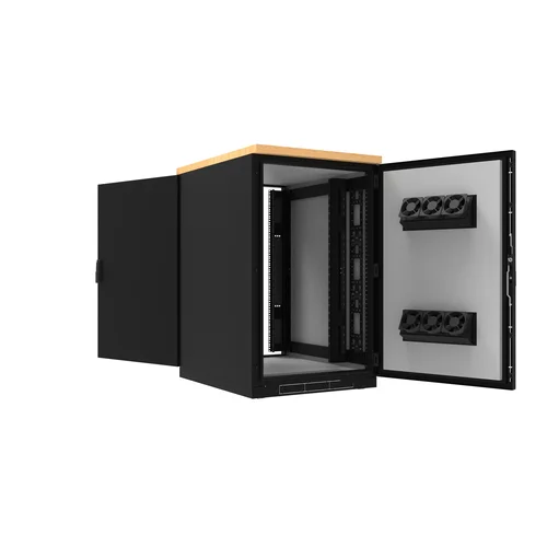 Шкаф напольный звукоизолированный 12U глубина 1000мм (охлаждение, контроль климата)