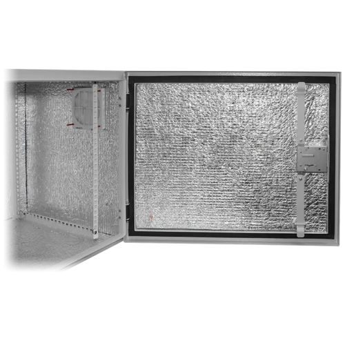 Настенный термошкаф высотой 9U глубина 450 мм, без козырька, с кронштейном