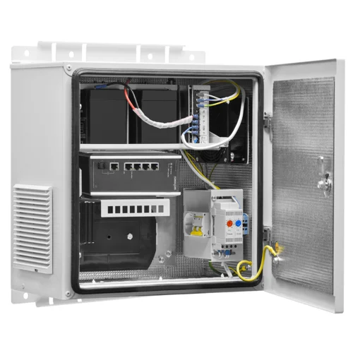 Настенный термошкаф 400x400x250 мм, IP54, с ИБП Настенный термошкаф 400x400x250 мм, IP54, с ИБП