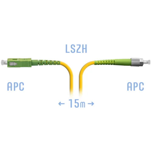 Патчкорд оптический FC/APC-SC/APC SM 15 метров