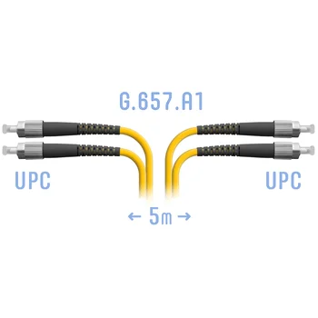 Патчкорд оптический FC/UPC SM G.657.A1 Duplex 5 метров