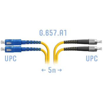 Патчкорд оптический FC/UPC-SC/UPC SM G.657.A1 Duplex 5 метров