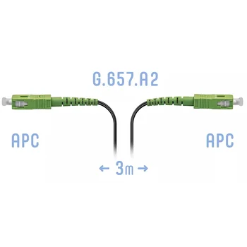 Патчкорд оптический FTTH SC/APC, кабель 604-02-01, 3 метра