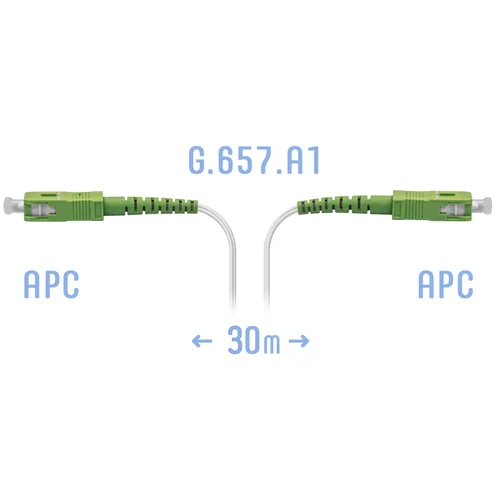 Патчкорд оптический FTTH SC/APC, кабель 604-02-01W, 30 метров