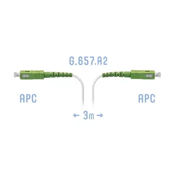 Патчкорд оптический FTTH SC/APC, кабель 604-02-01W, 3 метра