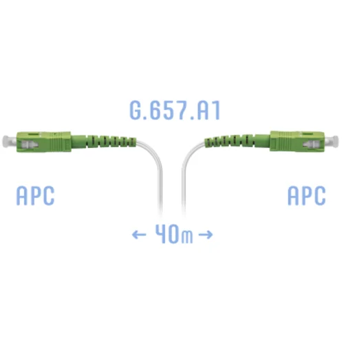 Патчкорд оптический FTTH SC/APC, кабель 604-02-01W, 40 метров