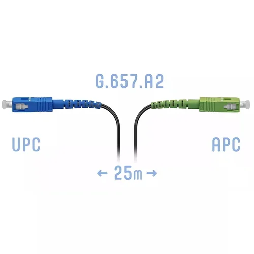 Патчкорд оптический FTTH SC/APC-SC/UPC, кабель 604-02-01, 25 метров